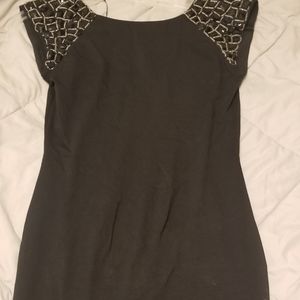 Black bodycon dress with embellishments